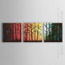 Tangan-Dicat Oil Painting Landscape Hutan - Set 3