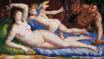 Vénus, Cupidon et satyre