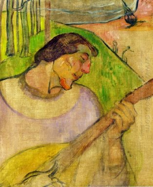 Zelfportret met noodbaken/mandoline 1889