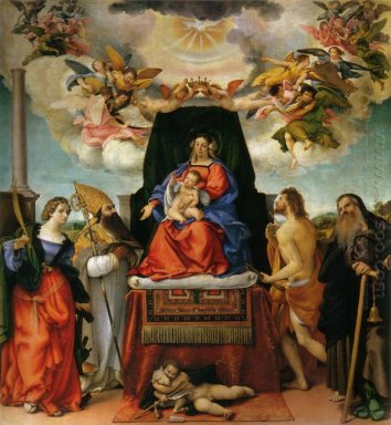 Bertahta Madonna Dengan Malaikat Dan Saints St Catherine Of Alex