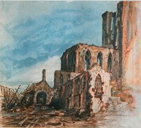 Las ruinas de un claustro en Messines