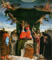 Madonna Enthroned com anjos e Saint Joseph St E St Bernar