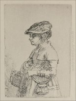 En ung kvinna med en korg 1642