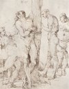 Foglio di studio con sei cifre nude 1515