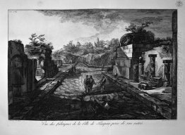 A entrada para a cidade de Pompéia com as fábricas existentes Ou