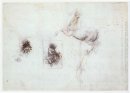 Studien der Leda und ein Pferd