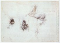 Studies van Leda en Een Paard
