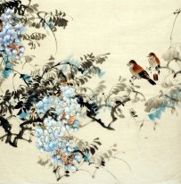 Birds & Bunga - Lukisan Cina