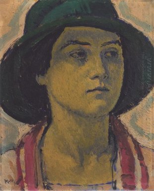 Ung kvinna med hatt
