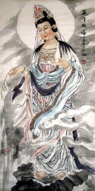 Guanshiyin Bodhisattva - Chinees schilderij