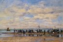Trouville Het Strand bij eb 1878
