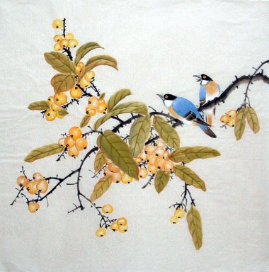 Frukt & Bird - kinesisk målning