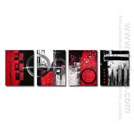 Hand-Dicat Lukisan Abstrak Oil - Set 4