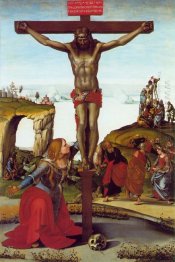A crucificação com Santa Maria Madalena