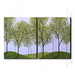 Tangan-Dicat Oil Painting Landscape Landscape - Set 2