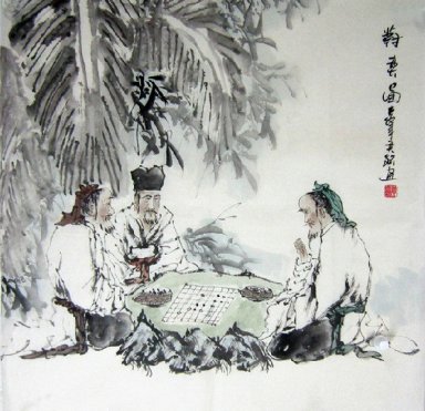 Drei weiß-Haar alte Männer-chinesische Malerei