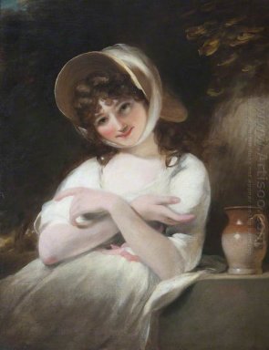 Portret van een onbekende Meisje in een witte jurk
