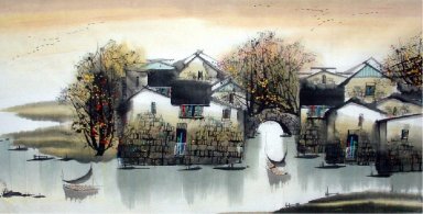Huis, River - Chinees schilderij