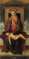 Madonna a couronné Chérir l'enfant endormi 1475