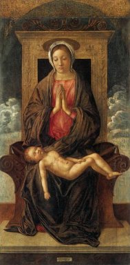 Madonna Enthroned Menghargai Anak Tidur 1475