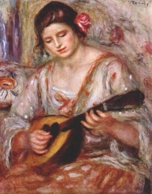 Meisje met Een noodbaken/mandoline 1918