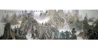 Mountain and waterfall - Chinese painting