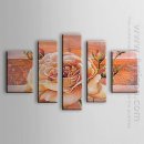 Hand Painted Oil Painting Floral - Set Dari 5