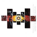 Hand-painted Oil Painting Abstract Oversized Wide - Set of 7