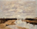 Les jetées marée basse Trouville 1891
