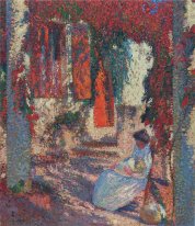 Madre e bambino in giardino