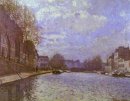 Kanal Saint Martin in Paris 1870