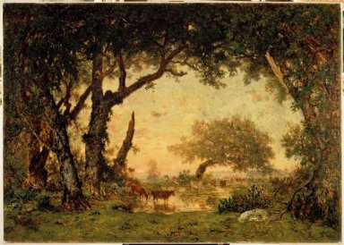 Keluar Bor Fontainebleau Sunset 1849
