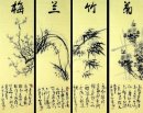 Plum,Orchid,Bamboo,Chrysanthemum-FourInOne - Chinese Painting