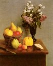 Natura morta con fiori e frutta 1866