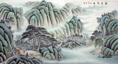 Montanha e água - pintura chinesa