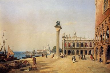 Veneza Vista do Esclavons Quay 1834