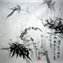 Bambu-Show styrka - kinesisk målning