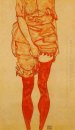 stehenden Frau in Rot 1913