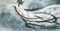 Royal, mooie meisje - Chinees schilderij