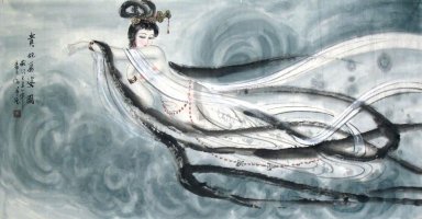 Royal, vacker flicka - kinesisk målning