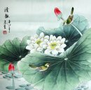 Lotus et oiseaux - peinture chinoise