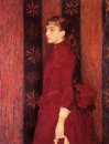 Portrait Of A Girl Young In Red