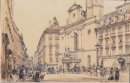 Михаэлерплац И углеродного рынка в Вене 1844