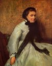 porträtt av en dam i grått 1865