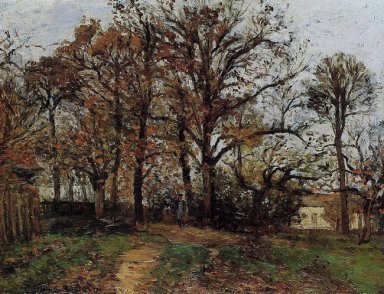 träd på en kulle höst landskap i Louveciennes 1872
