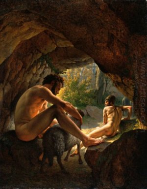 Ulises Huyendo de la cueva de Polifemo