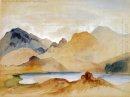 Zinnober Mountain, Yellowstone River (aquarel)