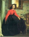 Portret van Mlle L L Jonge Dame In Een Rode Jas 1864