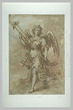 Angel Holding Den spjut och Sponge Holder 1660