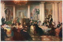 Poesjkin en zijn vrienden luisteren naar Mickiewicz in de salon
